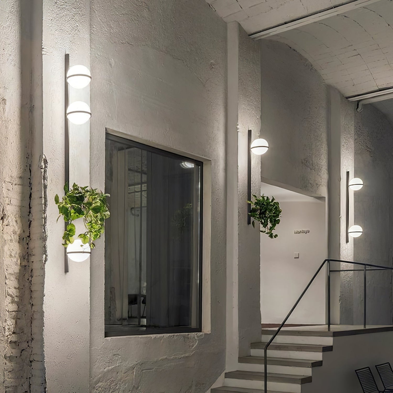 Snygg globformad utomhusvägglampa