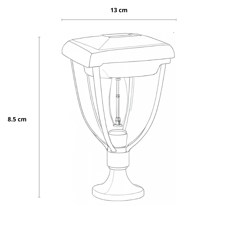 Carvallo Solar Utomhus Vägglampa | Dimbar med Vred | Varmvitt LED-ljus | IP65 Väderbeständig