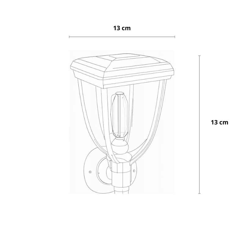 Carvallo Solar Utomhus Vägglampa | Dimbar med Vred | Varmvitt LED-ljus | IP65 Väderbeständig