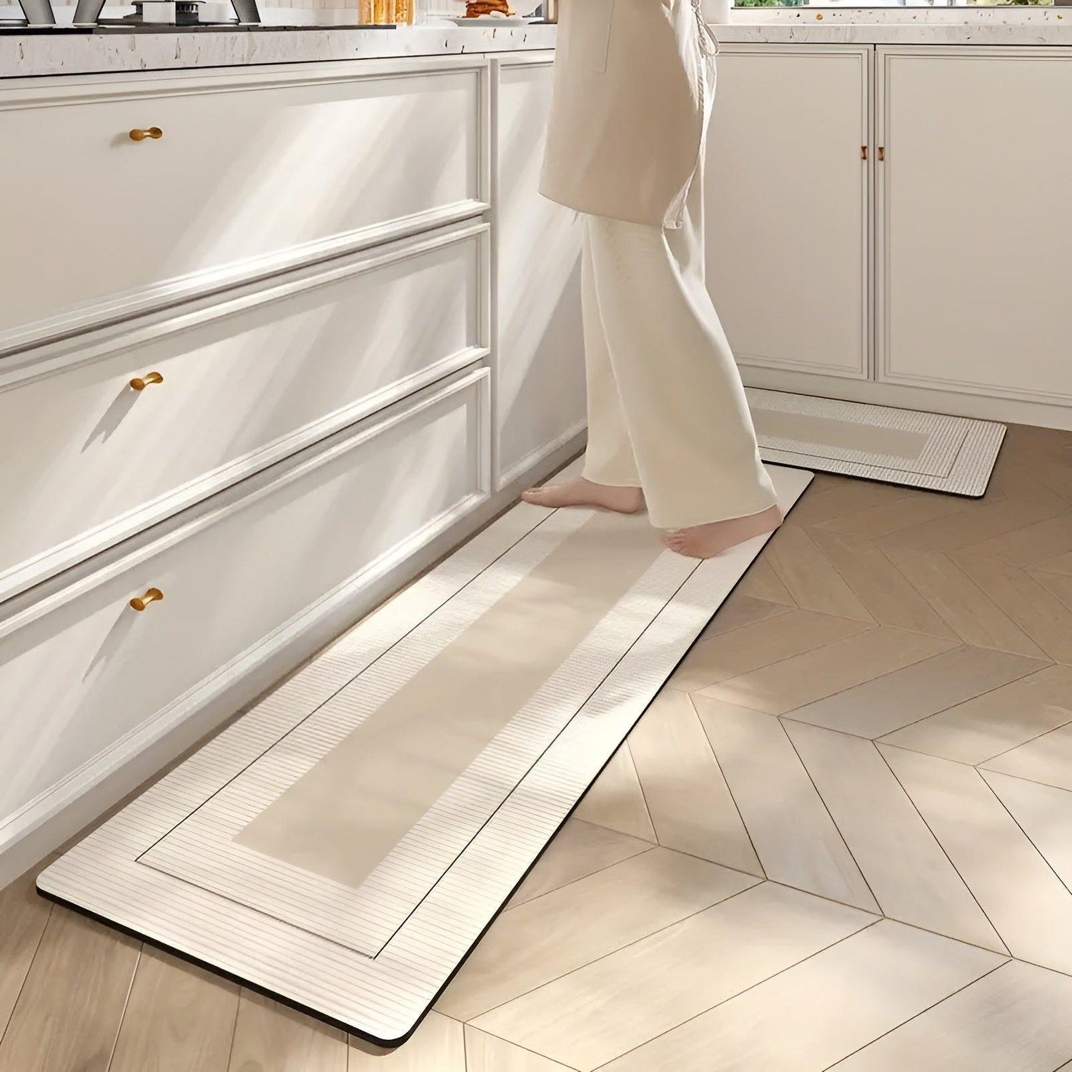 SpringEase Matta - Minimalistisk Stil Icke-Glidande och Absorberande Vardagsrumsmatta