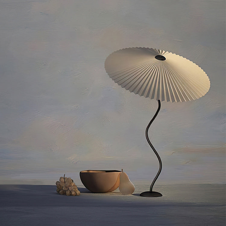 Plisserad Paraply Tyg Skärm Lampa