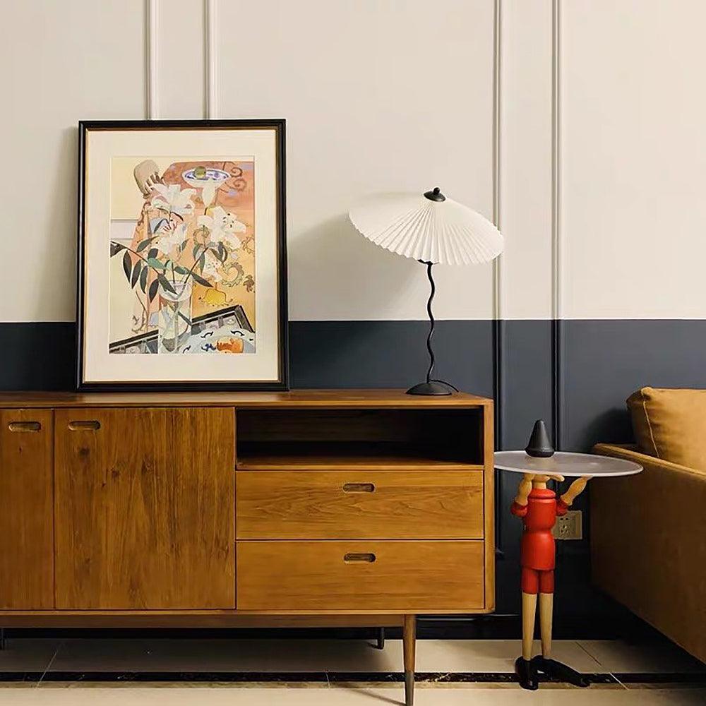 Plisserad Paraply Tyg Skärm Lampa