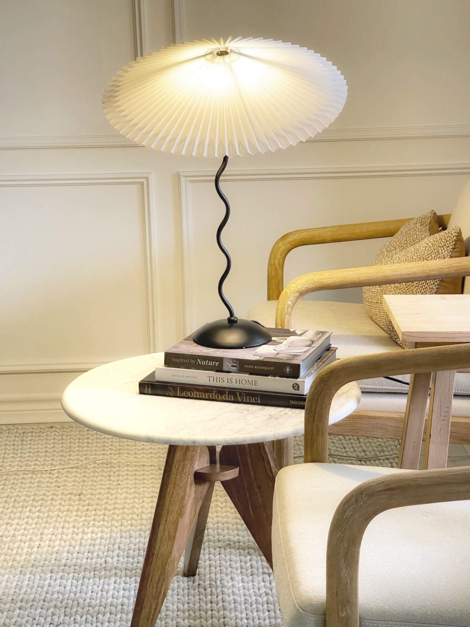 Plisserad Paraply Tyg Skärm Lampa