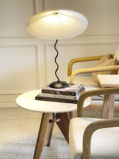 Plisserad Paraply Tyg Skärm Lampa