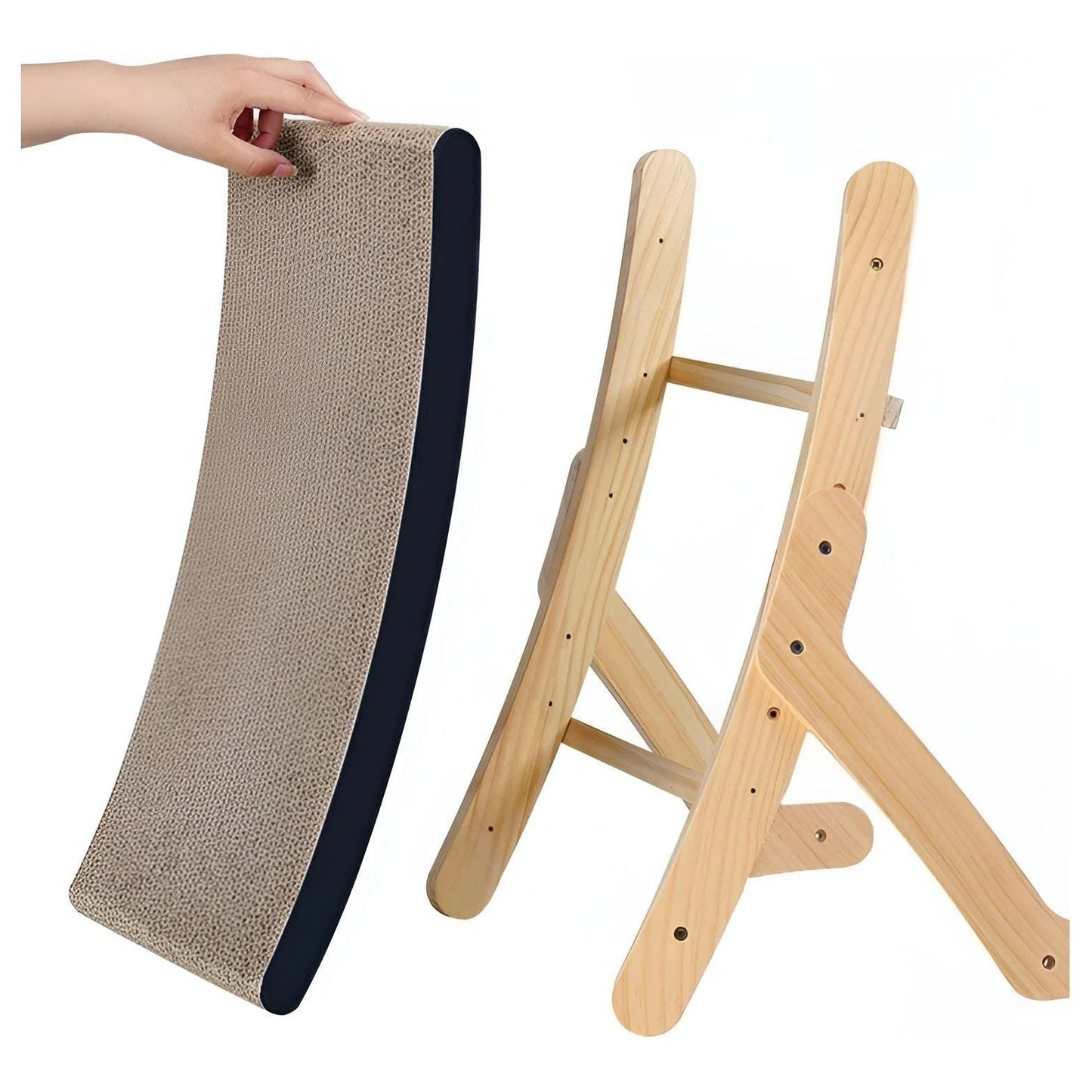 PurrPlay Bräda - Multifunktionell Avtagbar Katt Klösbräda gjord av Trä