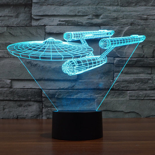 Lumora 3D Star Trek Enterprise Skepp LED Lamp - Flerfärgad Optisk Illusion Ljus