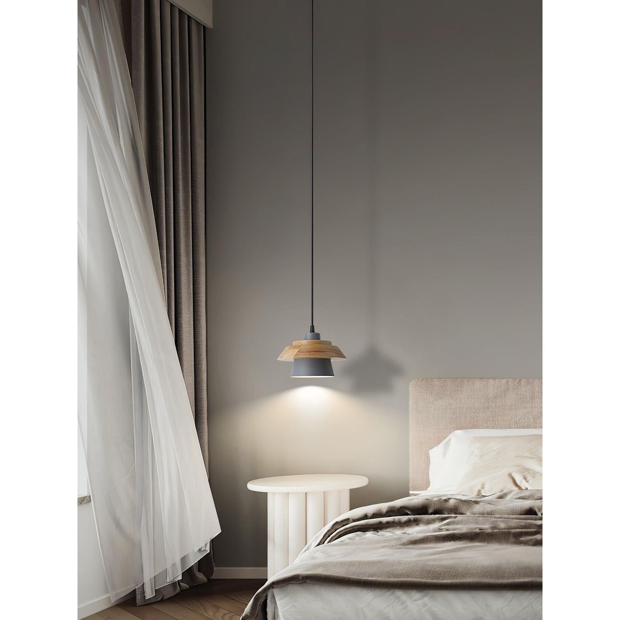 NordicMacaron Light - Modern Nordisk Trä Macaron Hängande Taklampa