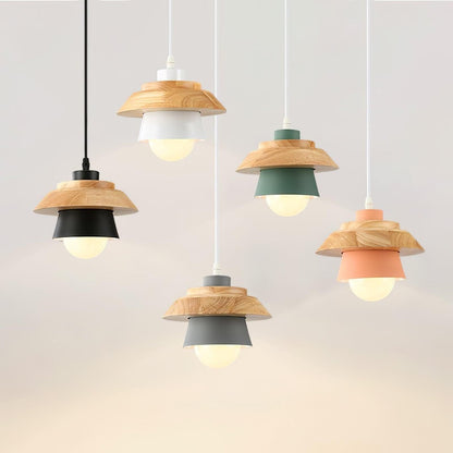 NordicMacaron Light - Modern Nordisk Trä Macaron Hängande Taklampa