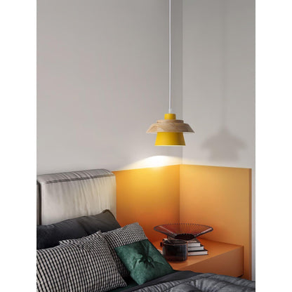 NordicMacaron Light - Modern Nordisk Trä Macaron Hängande Taklampa