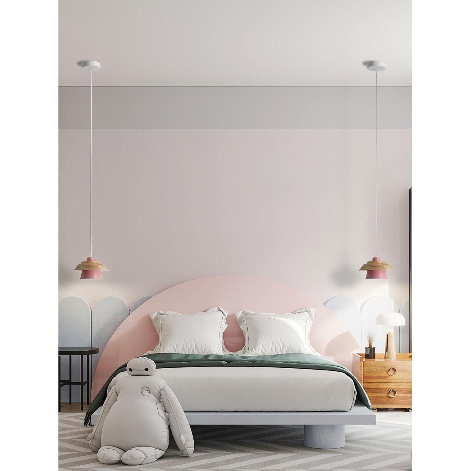 NordicMacaron Light - Modern Nordisk Trä Macaron Hängande Taklampa