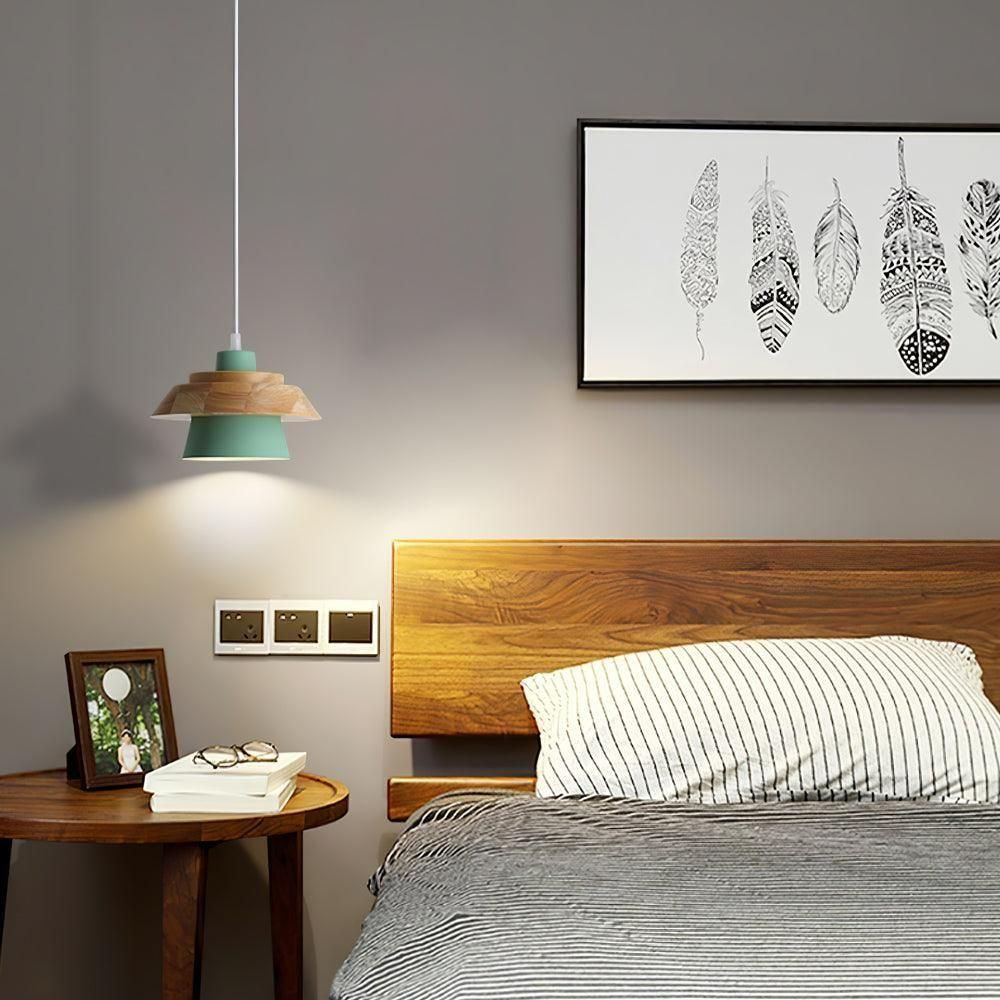 NordicMacaron Light - Modern Nordisk Trä Macaron Hängande Taklampa