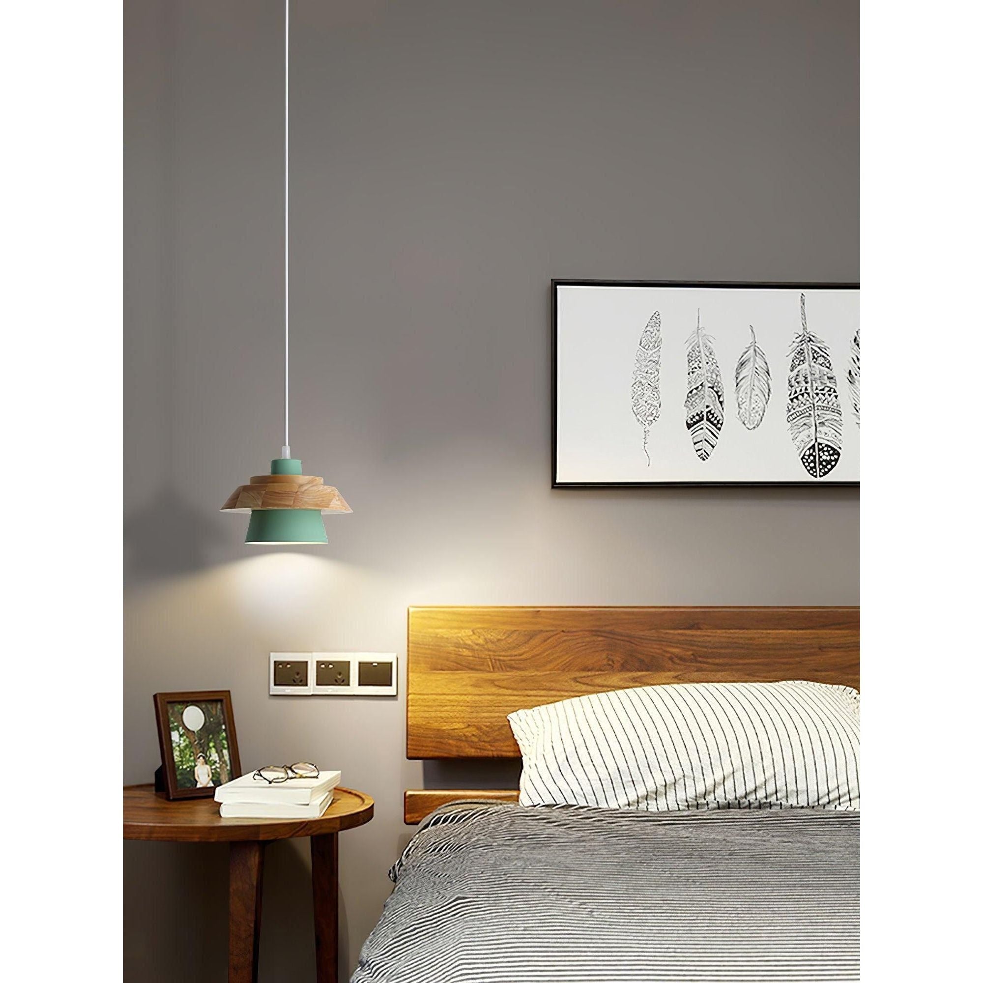 NordicMacaron Light - Modern Nordisk Trä Macaron Hängande Taklampa