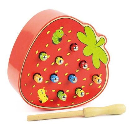 Träleksak | Magnetisk maskfångstspel