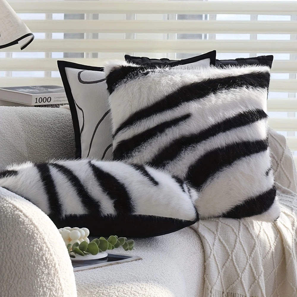 Strié Luxe Faux Fur Kuddöverdrag