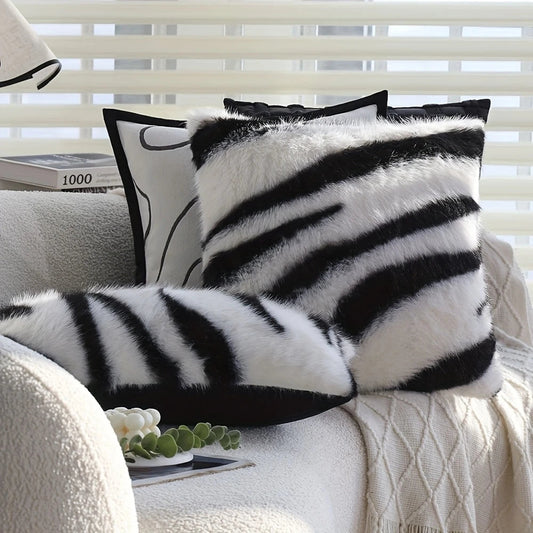 Strié Luxe Faux Fur Kuddöverdrag