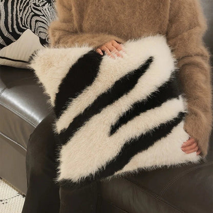 Strié Luxe Faux Fur Kuddöverdrag