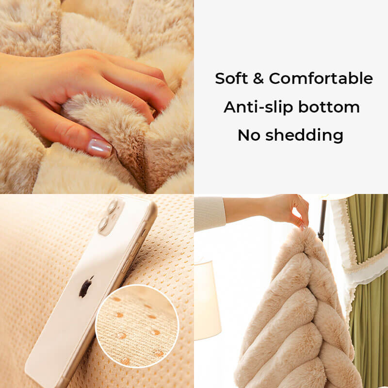 Randig Förstärkt Plysch Halkfri Sofföverdrag för Komfort