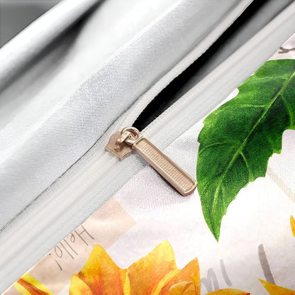 SunflowerBliss Sängkläder - Tryckt Solros Påslakan Set