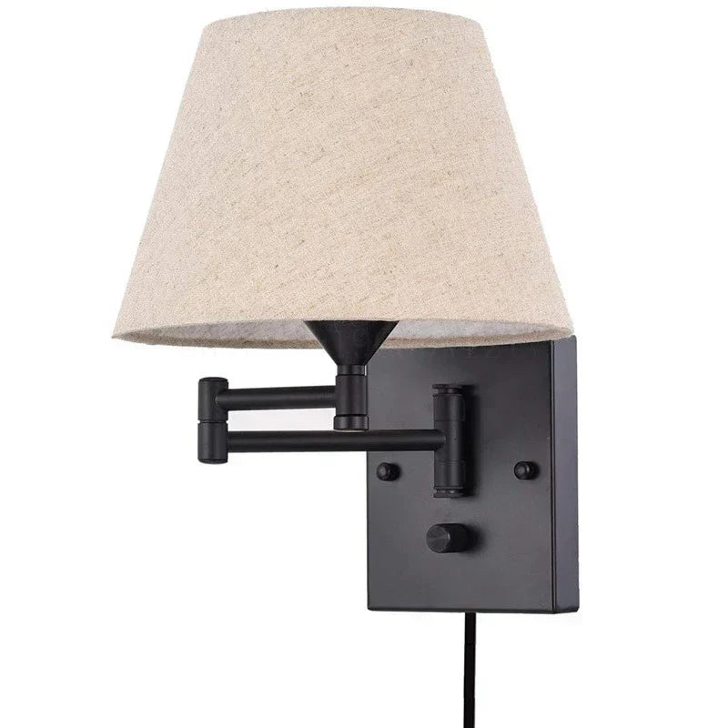 FlexiGlow - LED Vägglampa med Tygskärm Justerbar Vägglampa