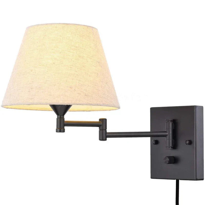 FlexiGlow - LED Vägglampa med Tygskärm Justerbar Vägglampa