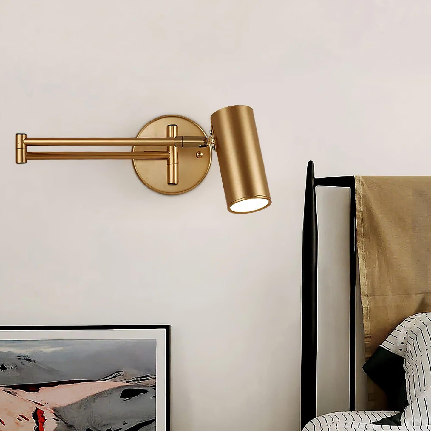 Retro Swing Arm Wall Lamp – Stilig Accentbelysning för Lästhörnor