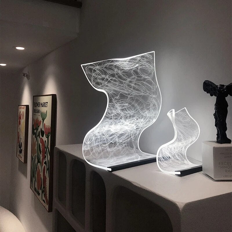 LumiAcrylic - Modern LED Bordslampa av Akryl | Stilren Dekorativ Belysning