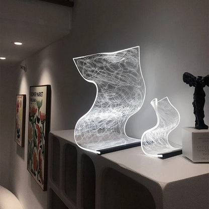 LumiAcrylic - Modern LED Bordslampa av Akryl | Stilren Dekorativ Belysning