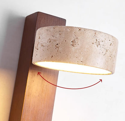 Travertin Vägghängd Lampa – Wabi Sabi Stil Vägglampa för Moderna Interiörer