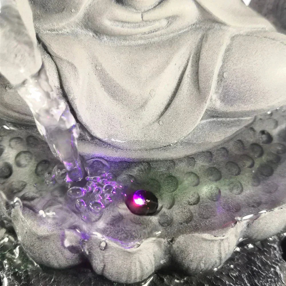 Buddha LED-fontän för Zen-meditation och Feng Shui-dekoration
