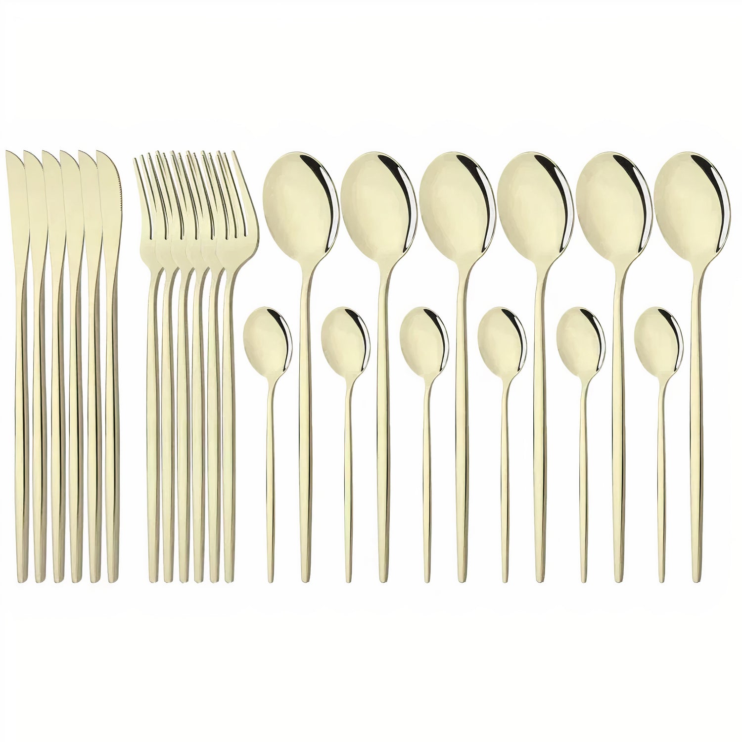 Bestickset Modern Guld Rostfritt Stål Design