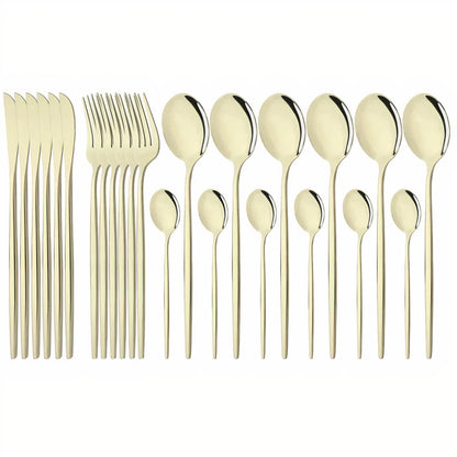 Bestickset Modern Guld Rostfritt Stål Design
