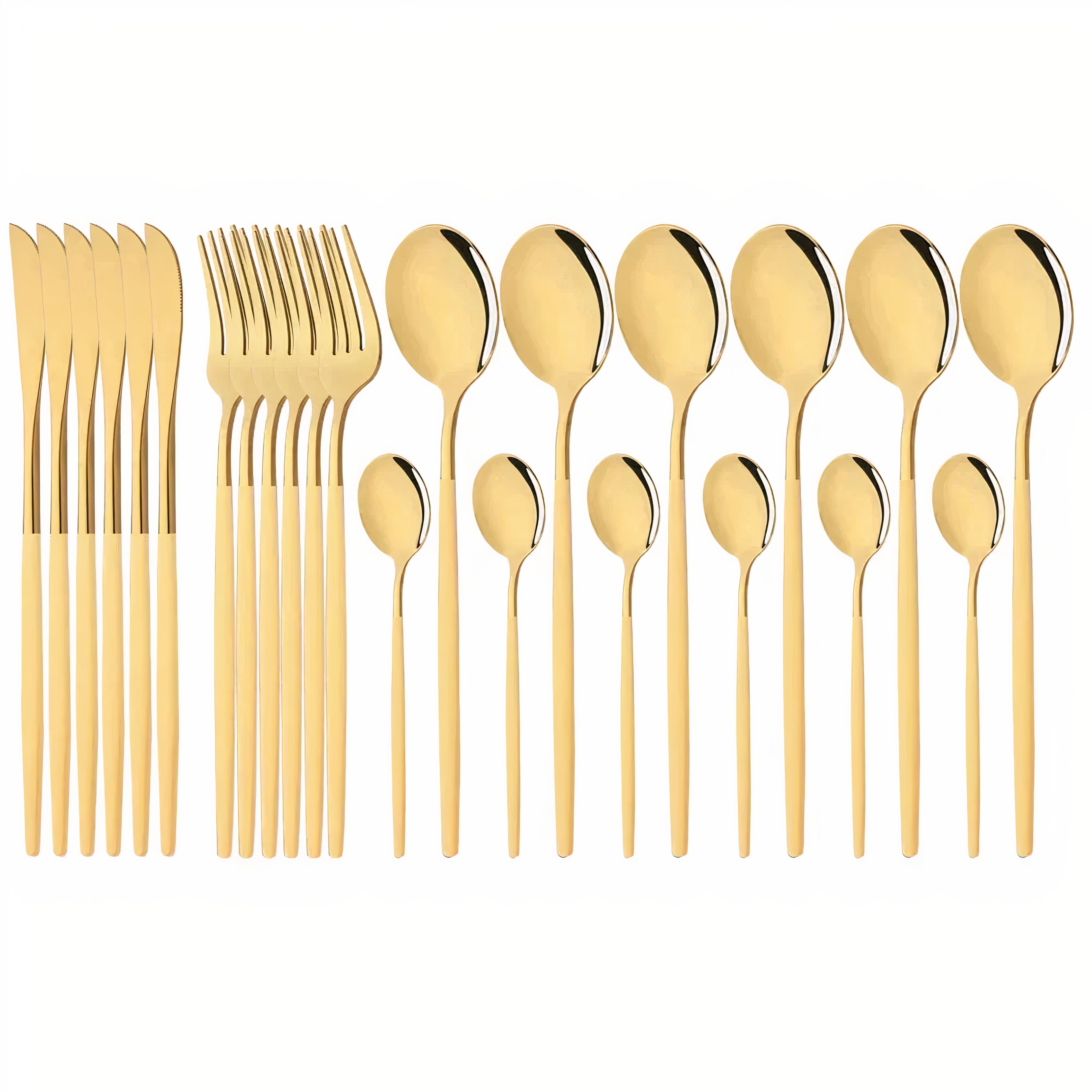 Bestickset Modern Guld Rostfritt Stål Design