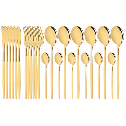 Bestickset Modern Guld Rostfritt Stål Design
