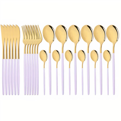 Bestickset Modern Guld Rostfritt Stål Design