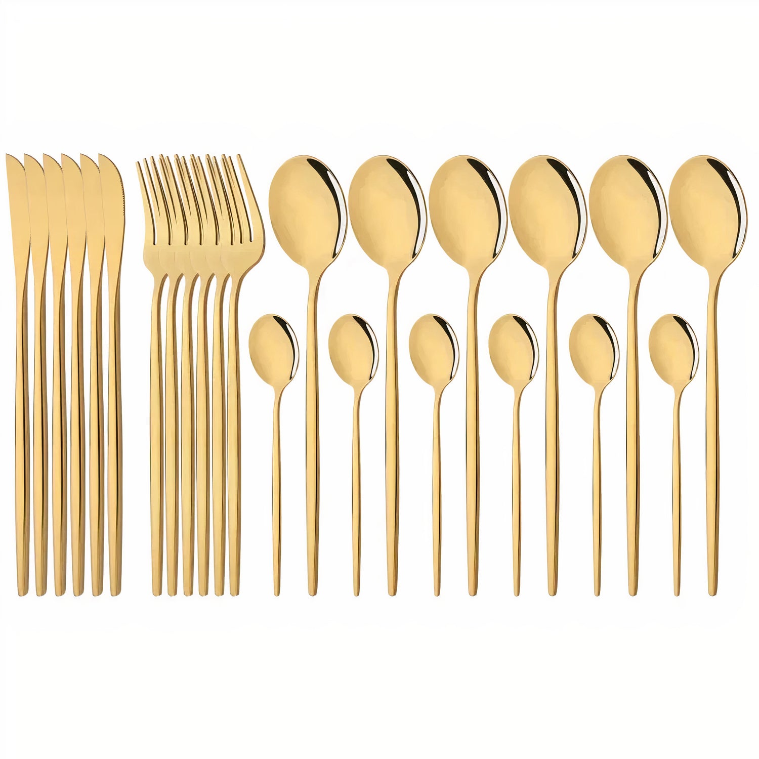 Bestickset Modern Guld Rostfritt Stål Design