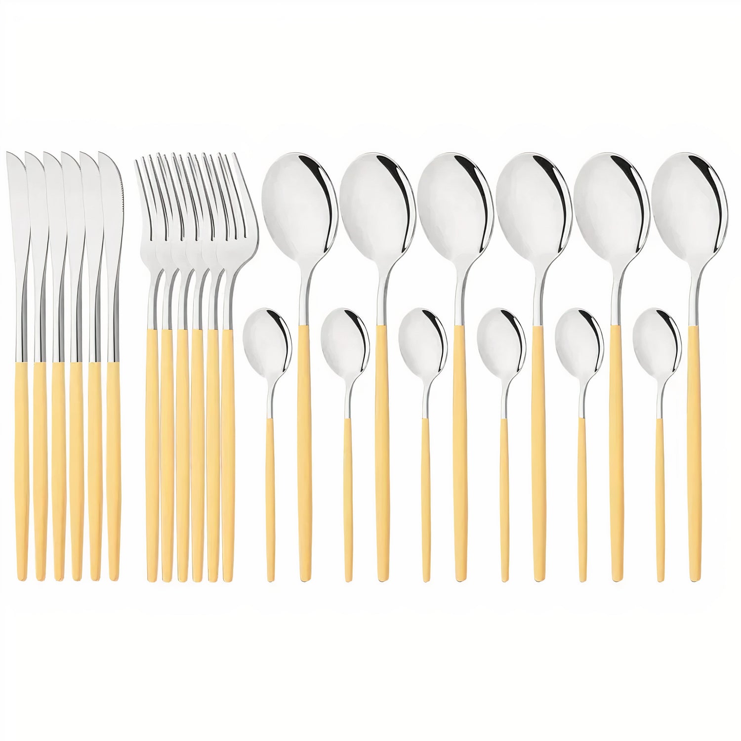 Bestickset Modern Guld Rostfritt Stål Design
