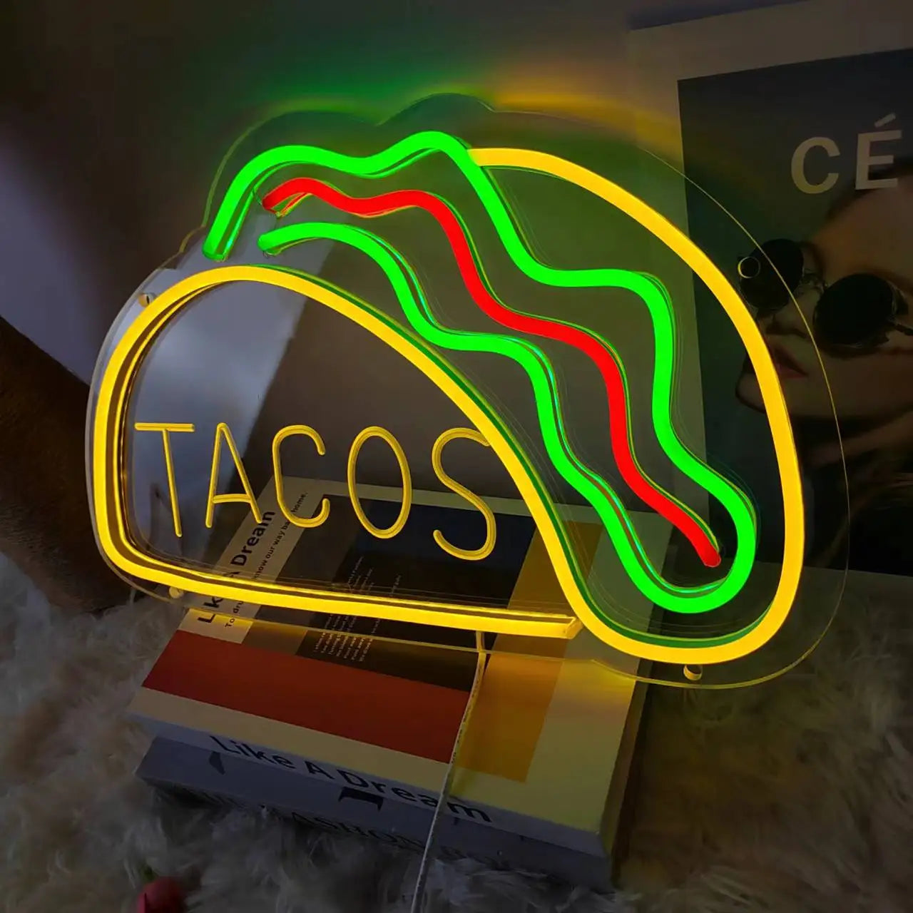 NeonTaco – LED Neonbord med Tacos Design | Stämningsfull Belysning