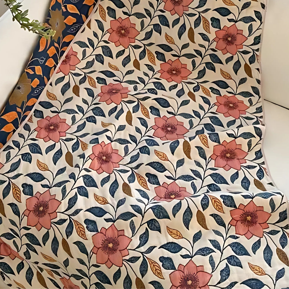 Tavira Floral Leaf Bomull Badhandduk