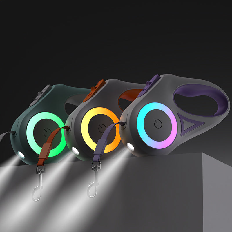 Luxora Utdragbar Hundkoppel med LED-lampa och Komforthandtag