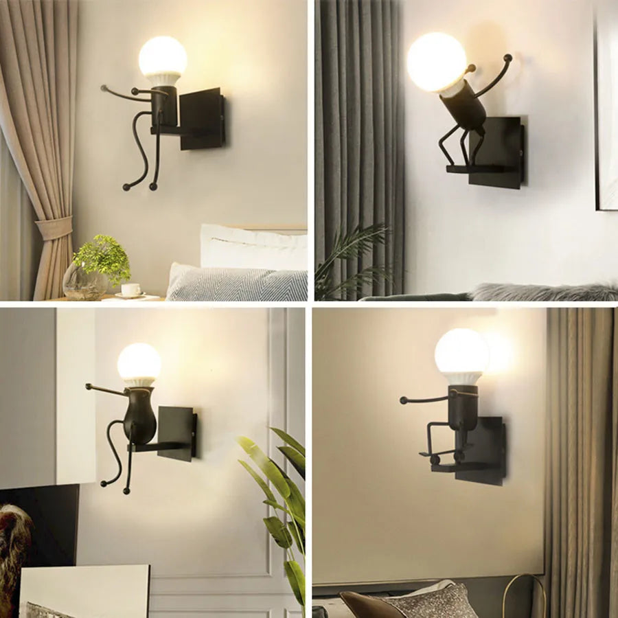 RobotGlow - Kreativ Robot Vägglampa i Industriell Stil
