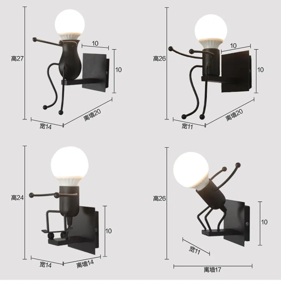 RobotGlow - Kreativ Robot Vägglampa i Industriell Stil