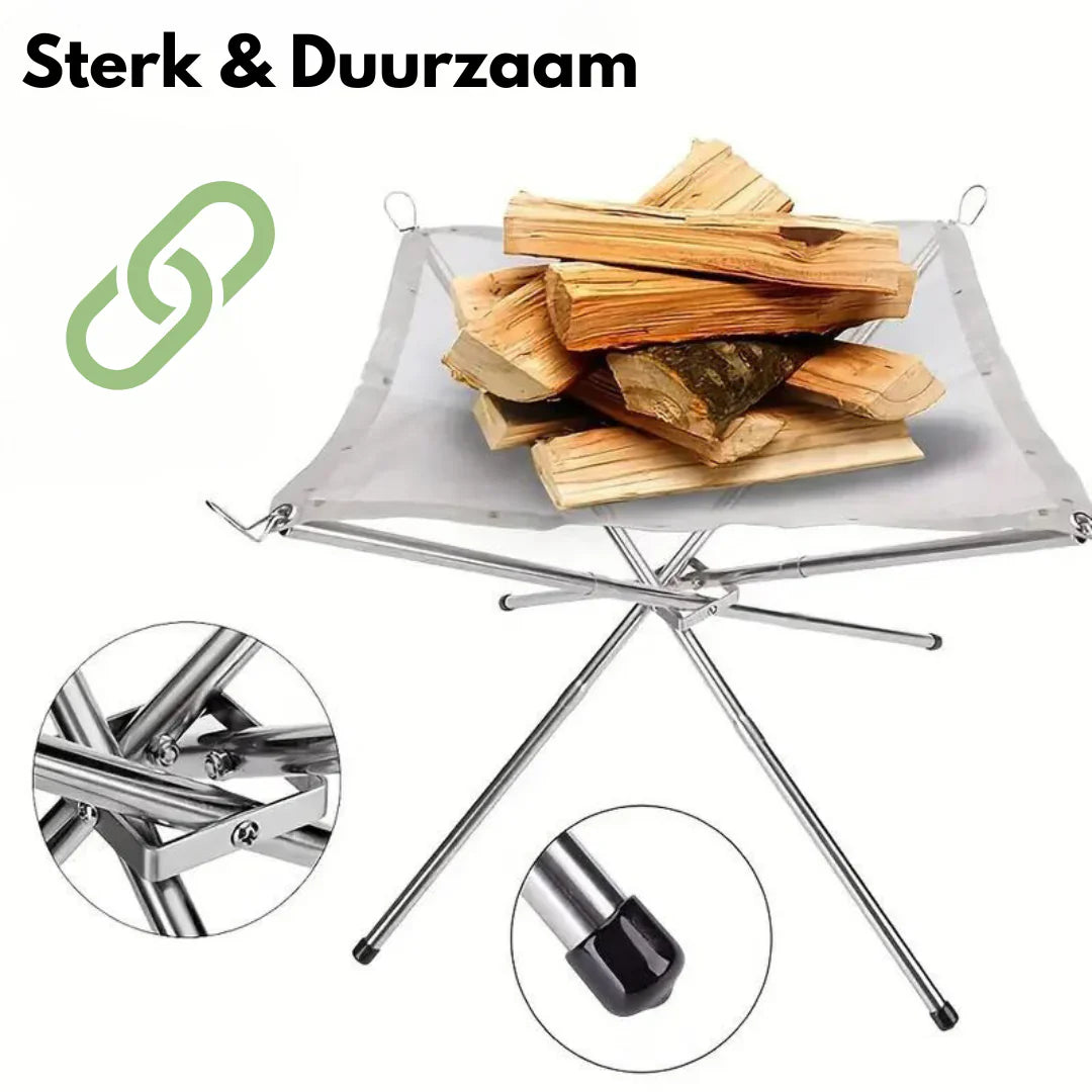 Fällbar eldstadsställning – Bärbar eldstad för camping &amp; utomhus