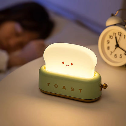 GlowToast Lampa – Bärbar Bröd-Toast Cartoon LED Nattlampa
