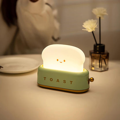 GlowToast Lampa – Bärbar Bröd-Toast Cartoon LED Nattlampa