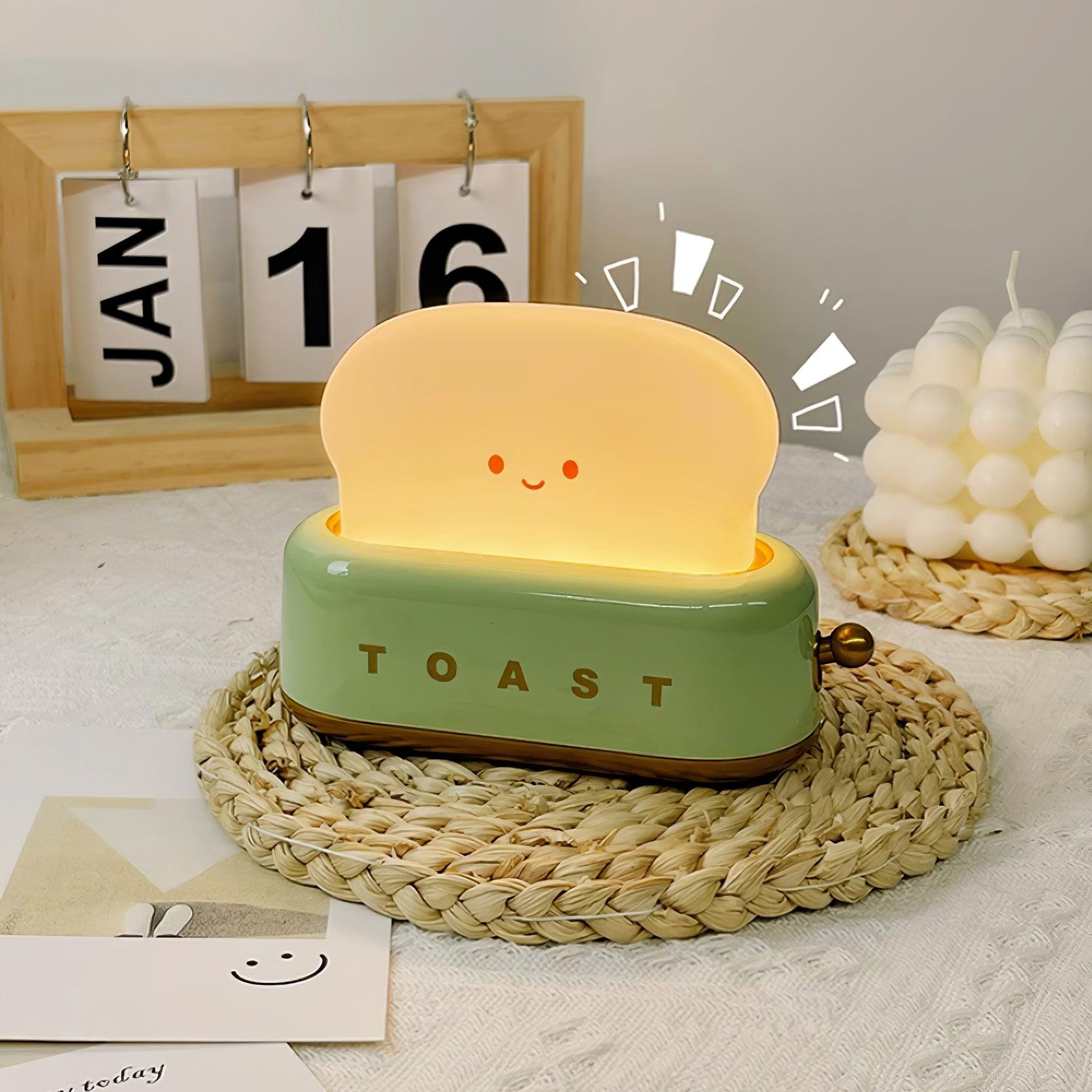 GlowToast Lampa – Bärbar Bröd-Toast Cartoon LED Nattlampa