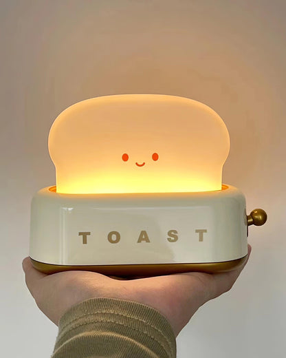 GlowToast Lampa – Bärbar Bröd-Toast Cartoon LED Nattlampa