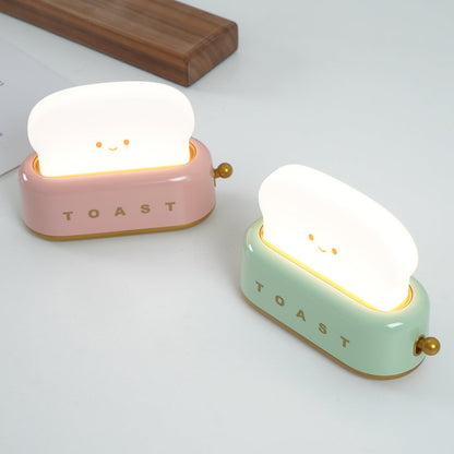GlowToast Lampa – Bärbar Bröd-Toast Cartoon LED Nattlampa