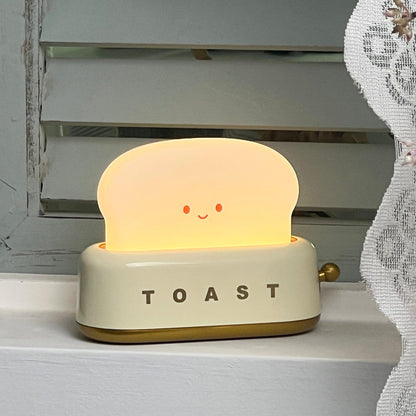 GlowToast Lampa – Bärbar Bröd-Toast Cartoon LED Nattlampa