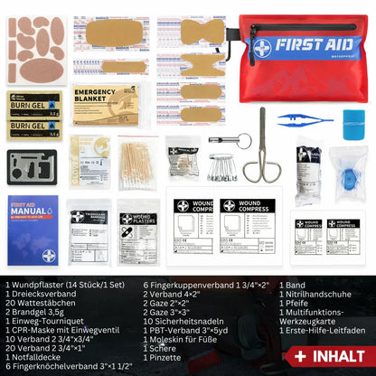 Vattentätt Första Hjälpen Nödsats – Praktiskt Första Hjälpen Kit För Utomhus Och Resor