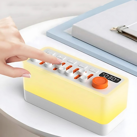 Carvallo – Vit ljudmaskin med nattljus och Bluetooth-högtalare för avkoppling